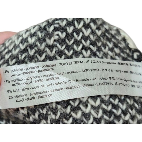 Zara Patchwork Cardigan Sweater Womens Size S Brown Ivory Oversized Chunky - Picture 8 of 14